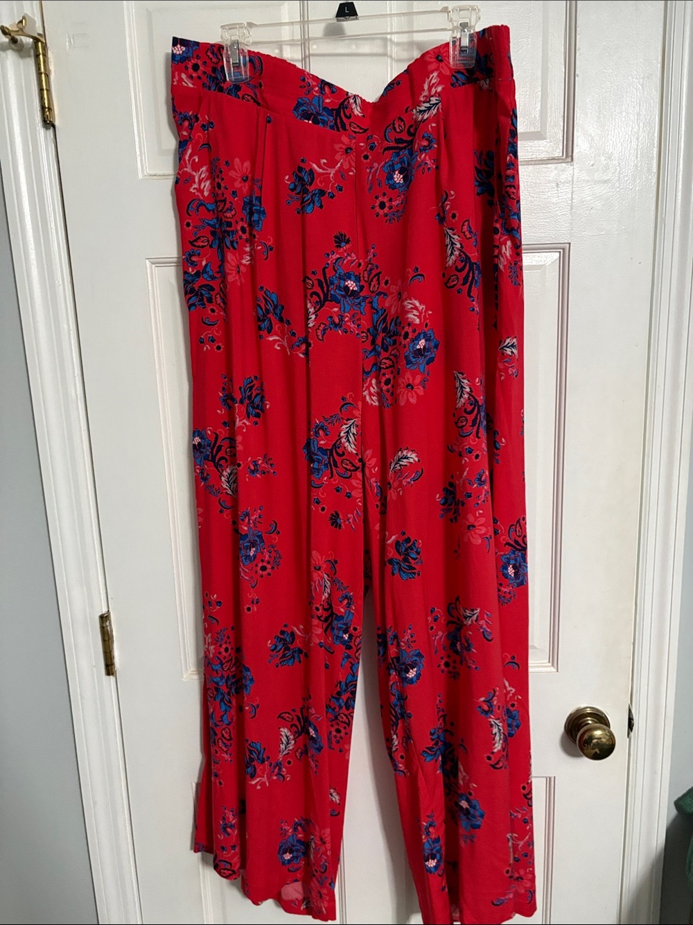 torrid Red Wide-Leg Floral Jumpsuit Pants